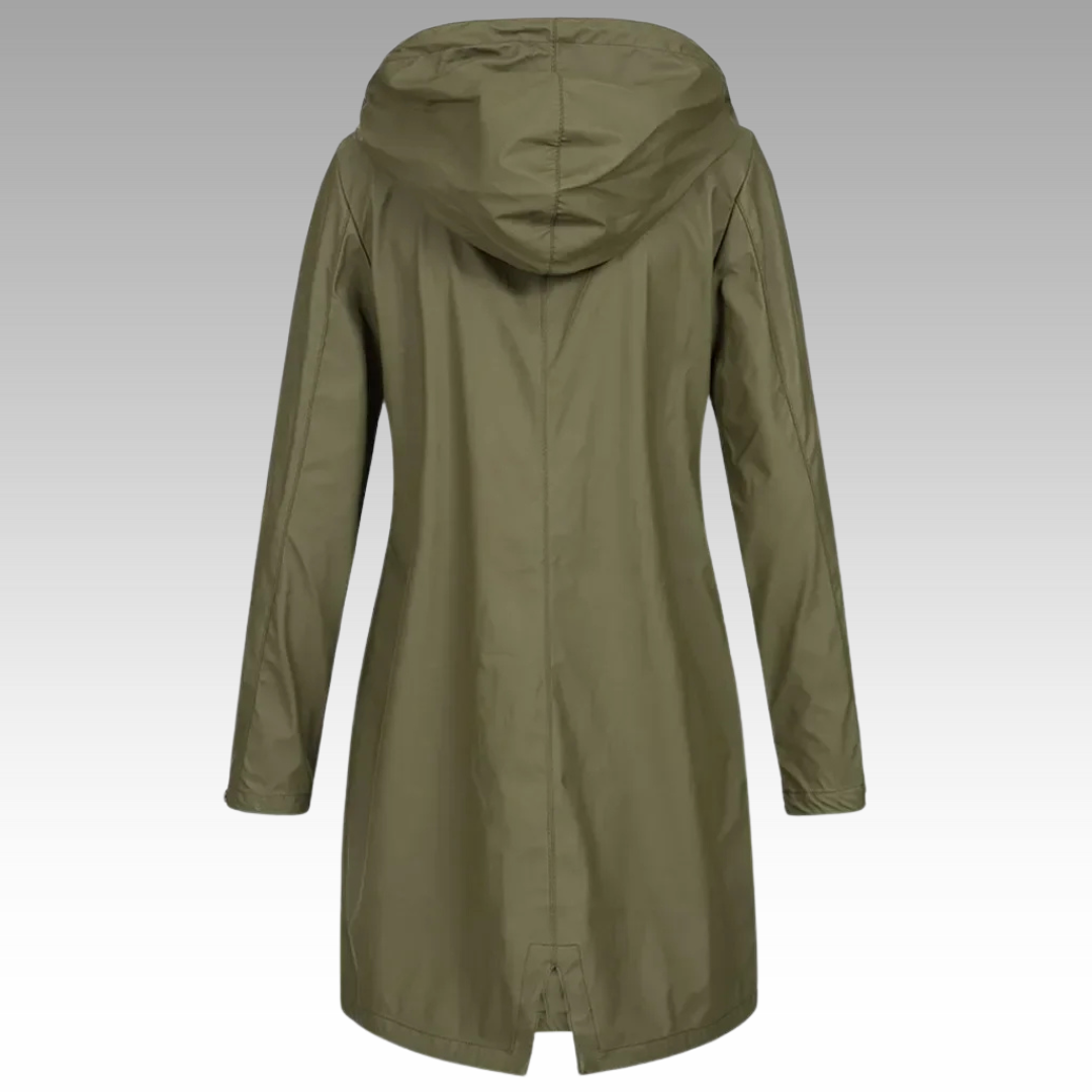 Katia - Chaqueta Capucha Impermeable Larga