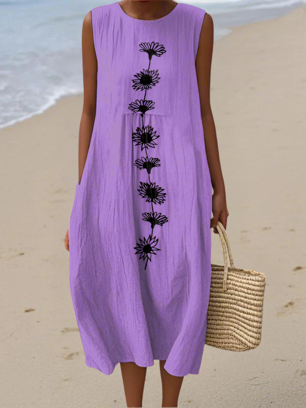 Gregoria - Vestido Midi Hilera de Margaritas