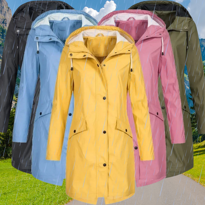 Katia - Chaqueta Capucha Impermeable Larga