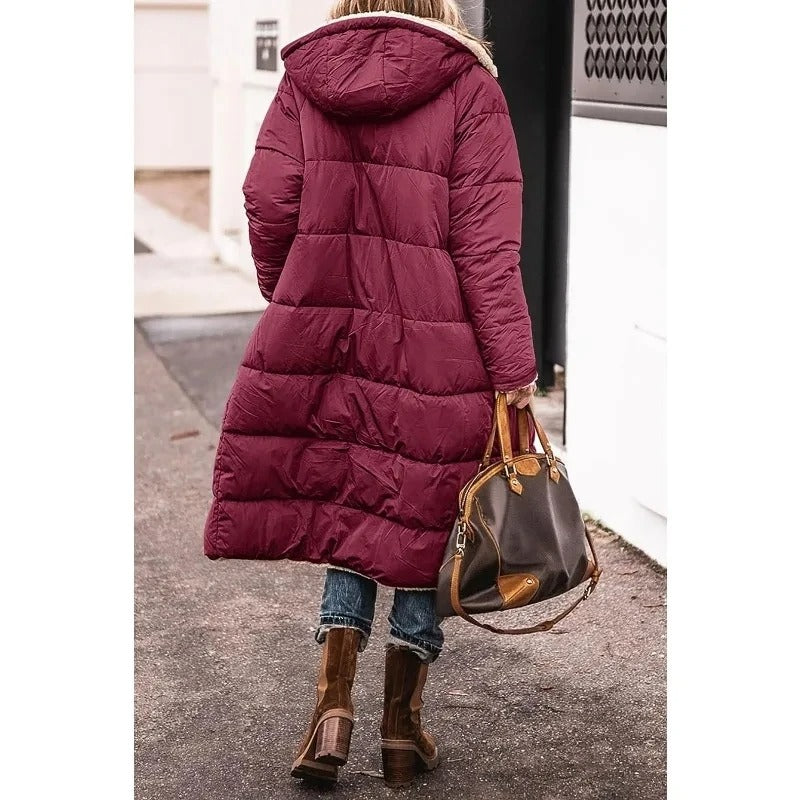 Melisa - Chaqueta Capucha Acolchada Larga