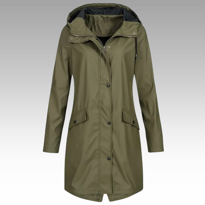 Katia - Chaqueta Capucha Impermeable Larga