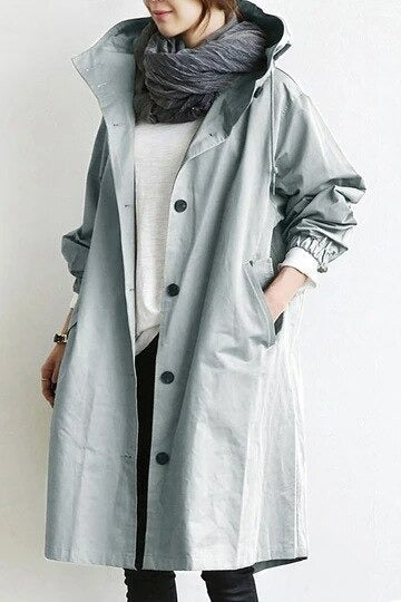 Cintia - Gabardina Larga Capucha Oversize