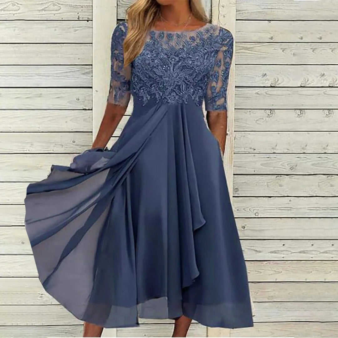 Irma - Vestido Midi con Encaje Elegantes