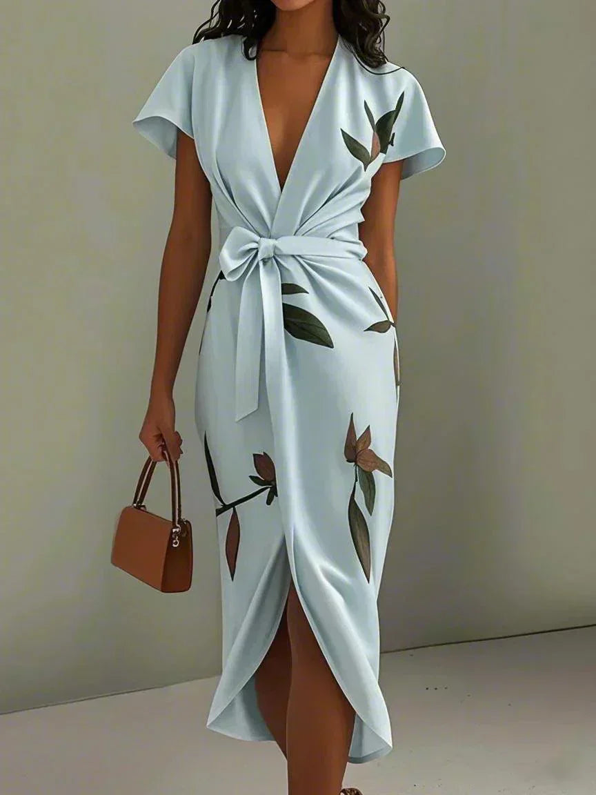 Atala - Vestido Cruzado Estampado Hojas