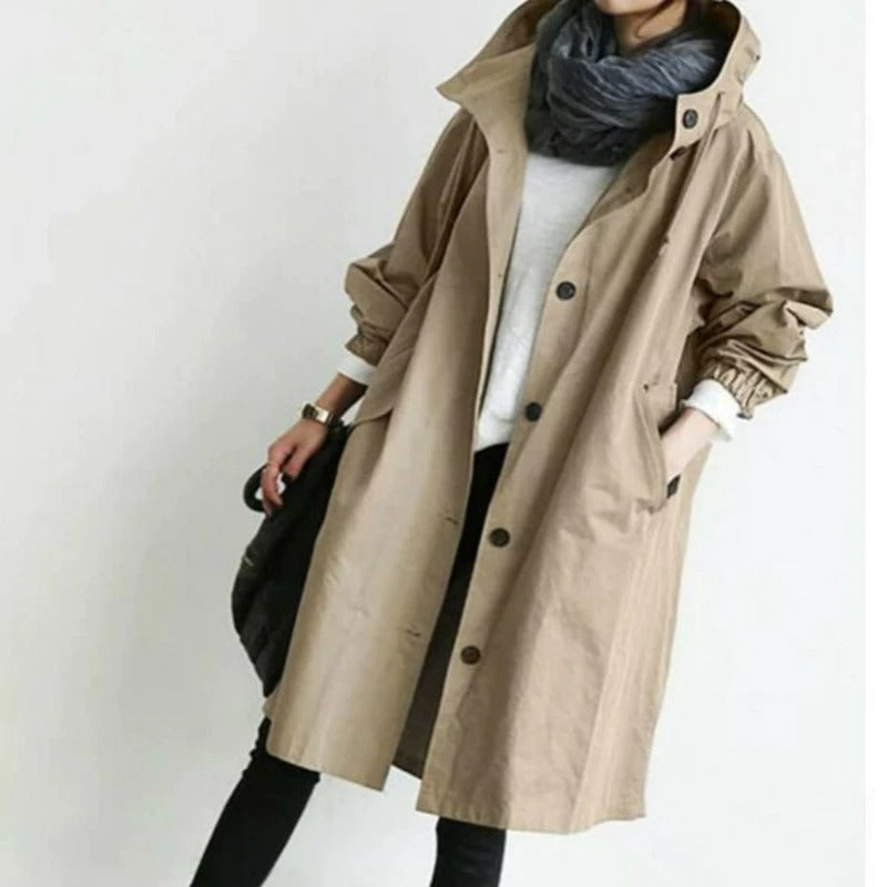 Cintia - Gabardina Larga Capucha Oversize