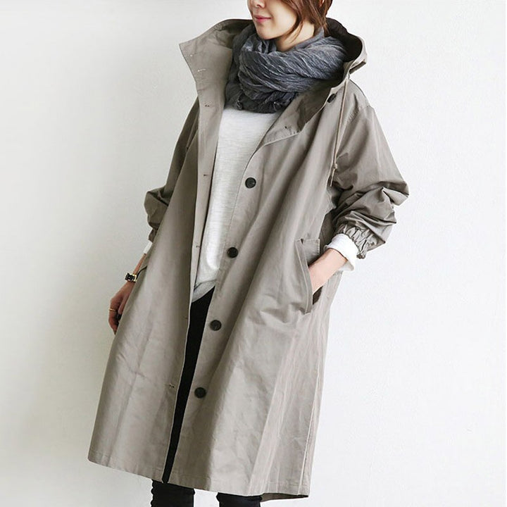 Cintia - Gabardina Larga Capucha Oversize