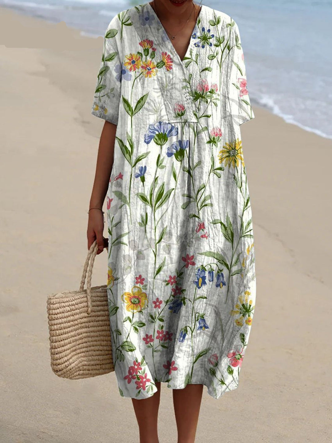 Alba - Vestido Flores Silvestres Blanco