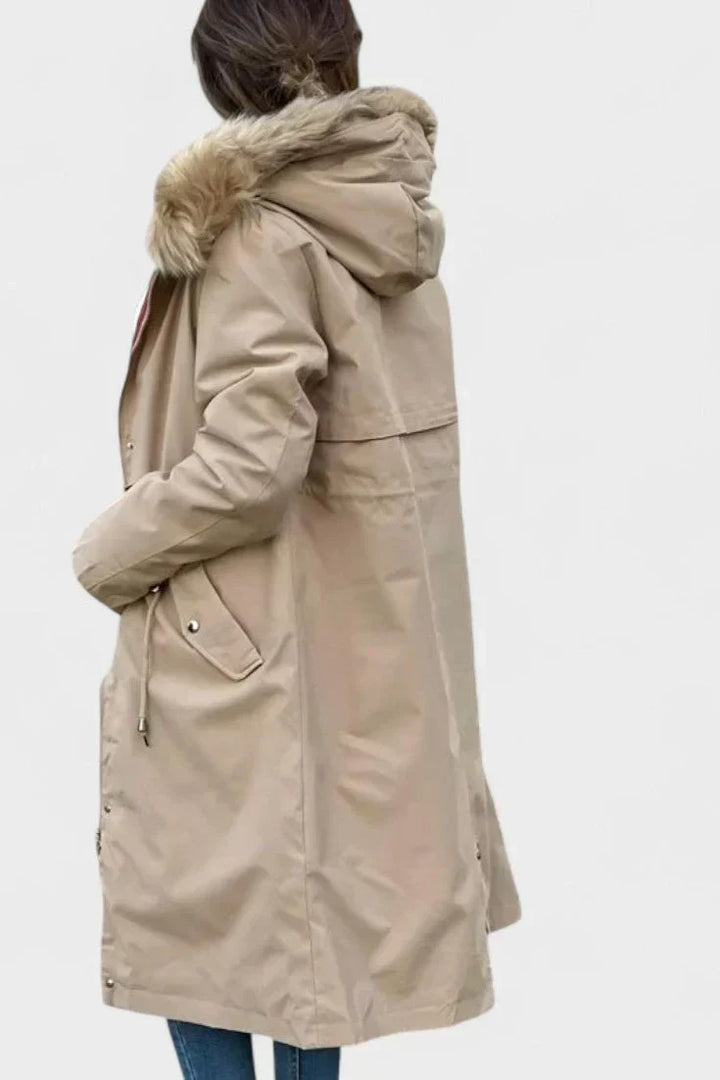 Violeta - Parka Otoño Capucha Cuello Suave