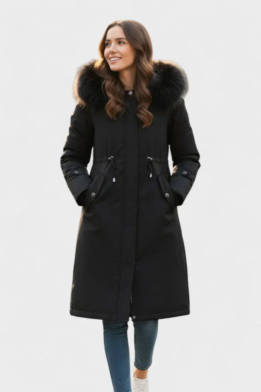 Violeta - Parka Otoño Capucha Cuello Suave
