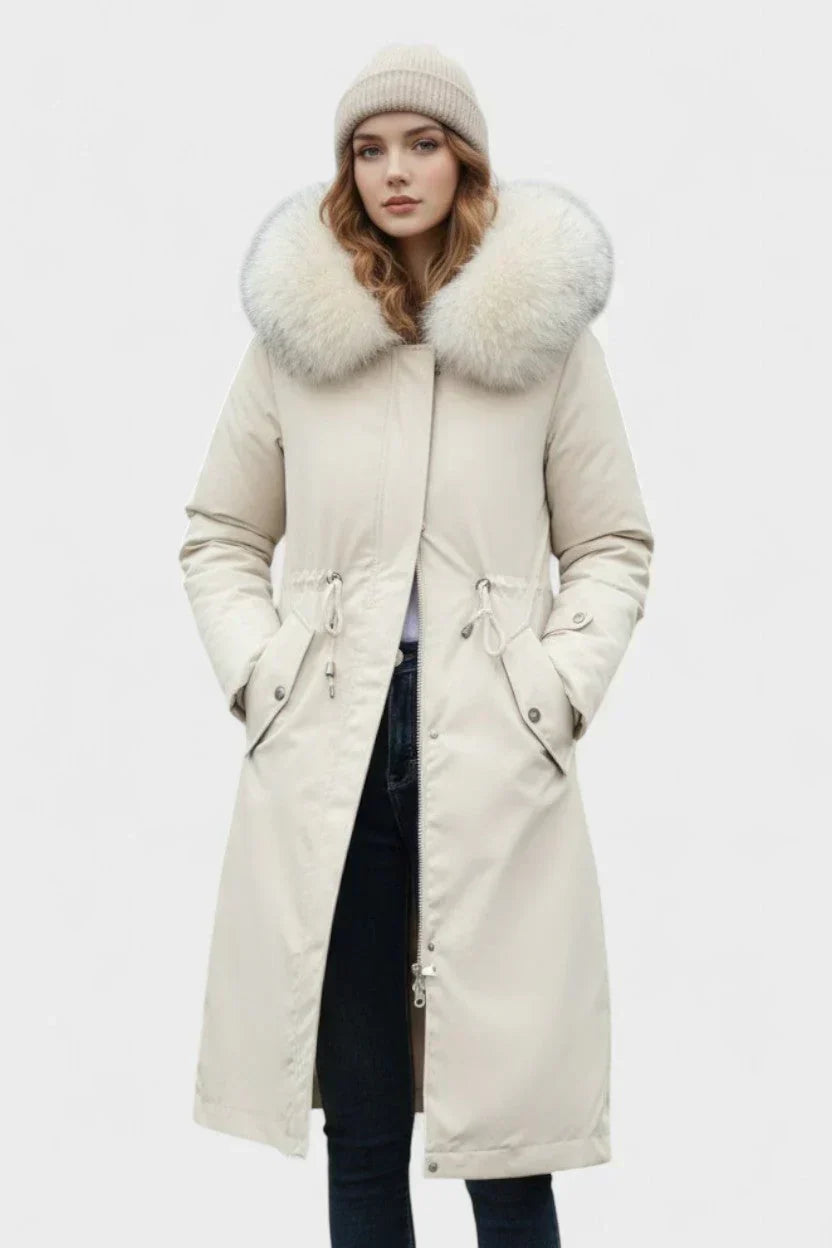 Violeta - Parka Otoño Capucha Cuello Suave