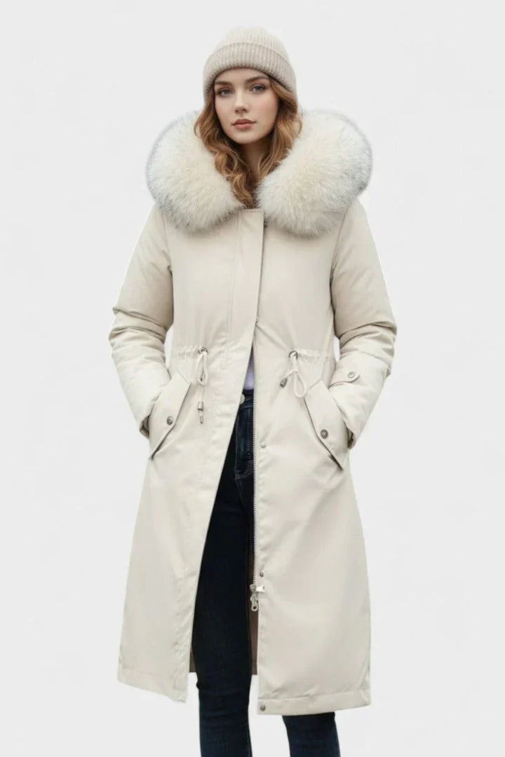Violeta - Parka Otoño Capucha Cuello Suave