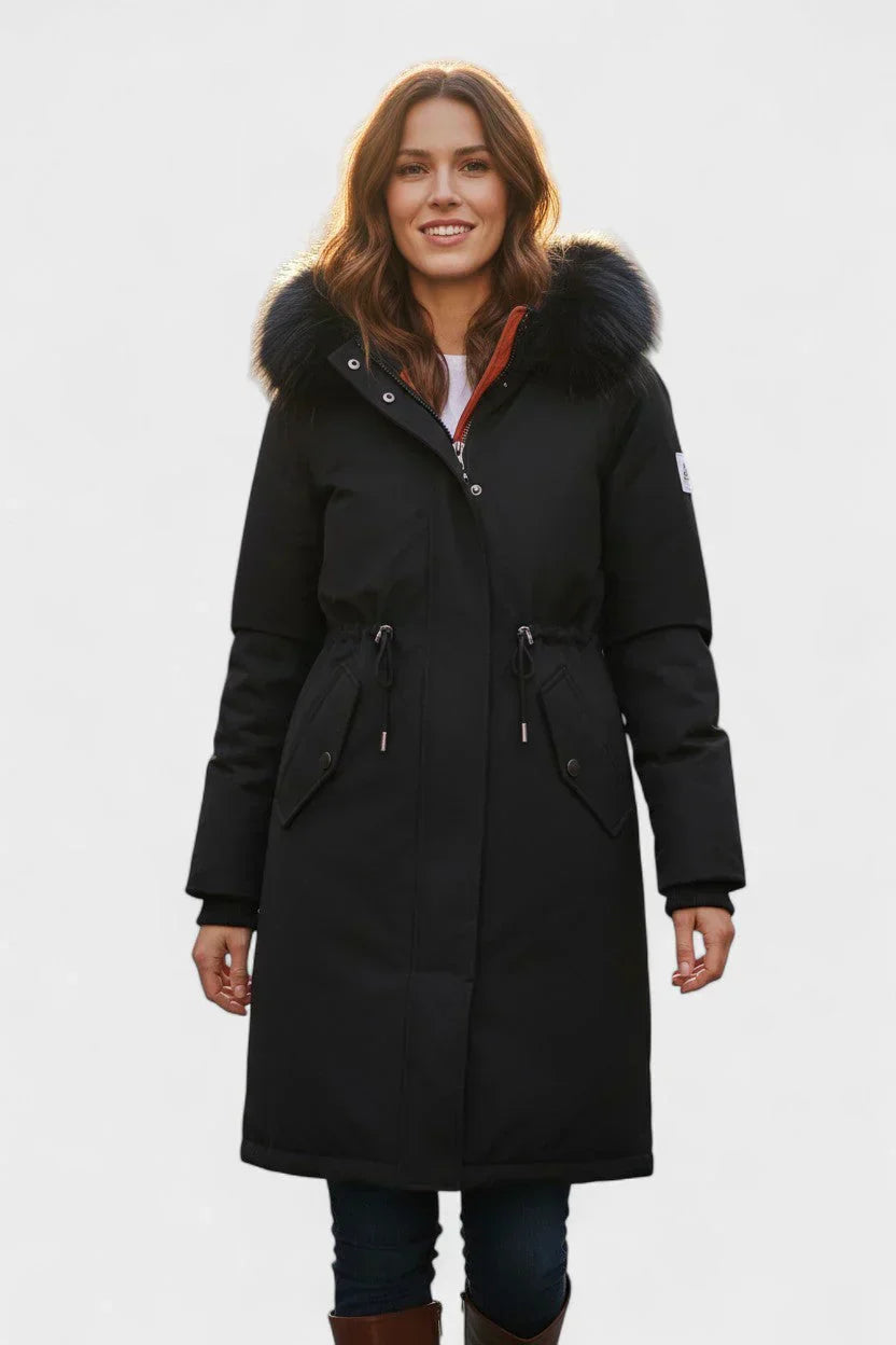 Violeta - Parka Otoño Capucha Cuello Suave
