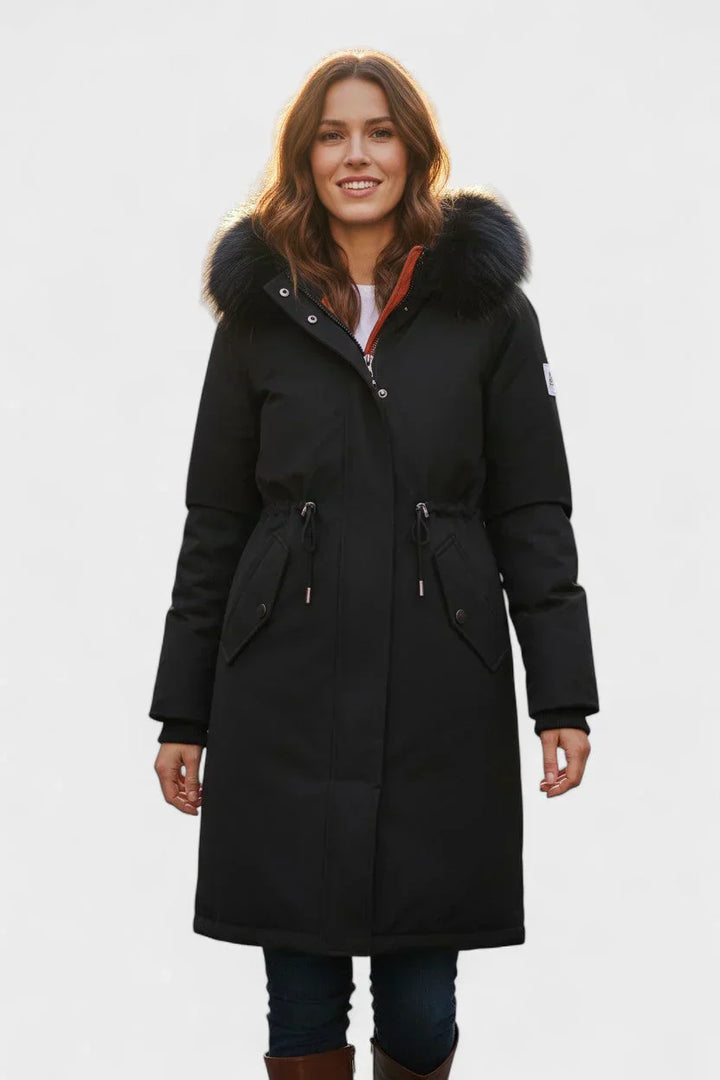 Violeta - Parka Otoño Capucha Cuello Suave